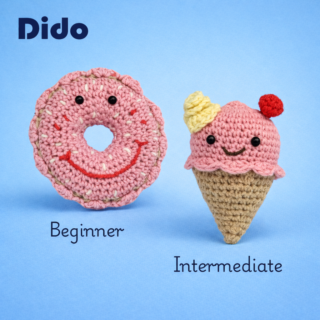 Beginner Crochet Kit | Donut or Ice Cream Amigurumi – Dido Craft Works