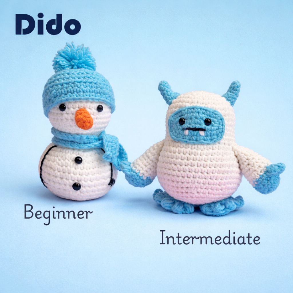 あっとくん 24 NY デフォ 48個 Beginner Amigurumi Crochet Kit Snowman or Yeti Pattern